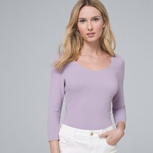 NWT Dual-neck Jacquard Top - Cool Wisteria